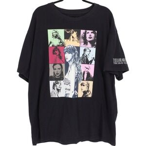 Taylor Swift The Eras Tour Concert Graphic T-Shirt Black Unisex Size 2XL Cotton